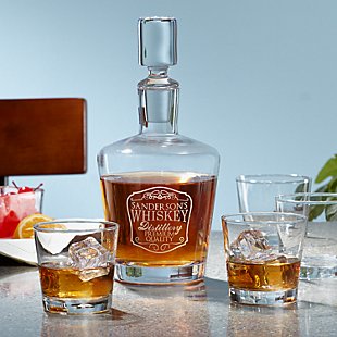 5 Piece Whiskey Decanter Glass Set