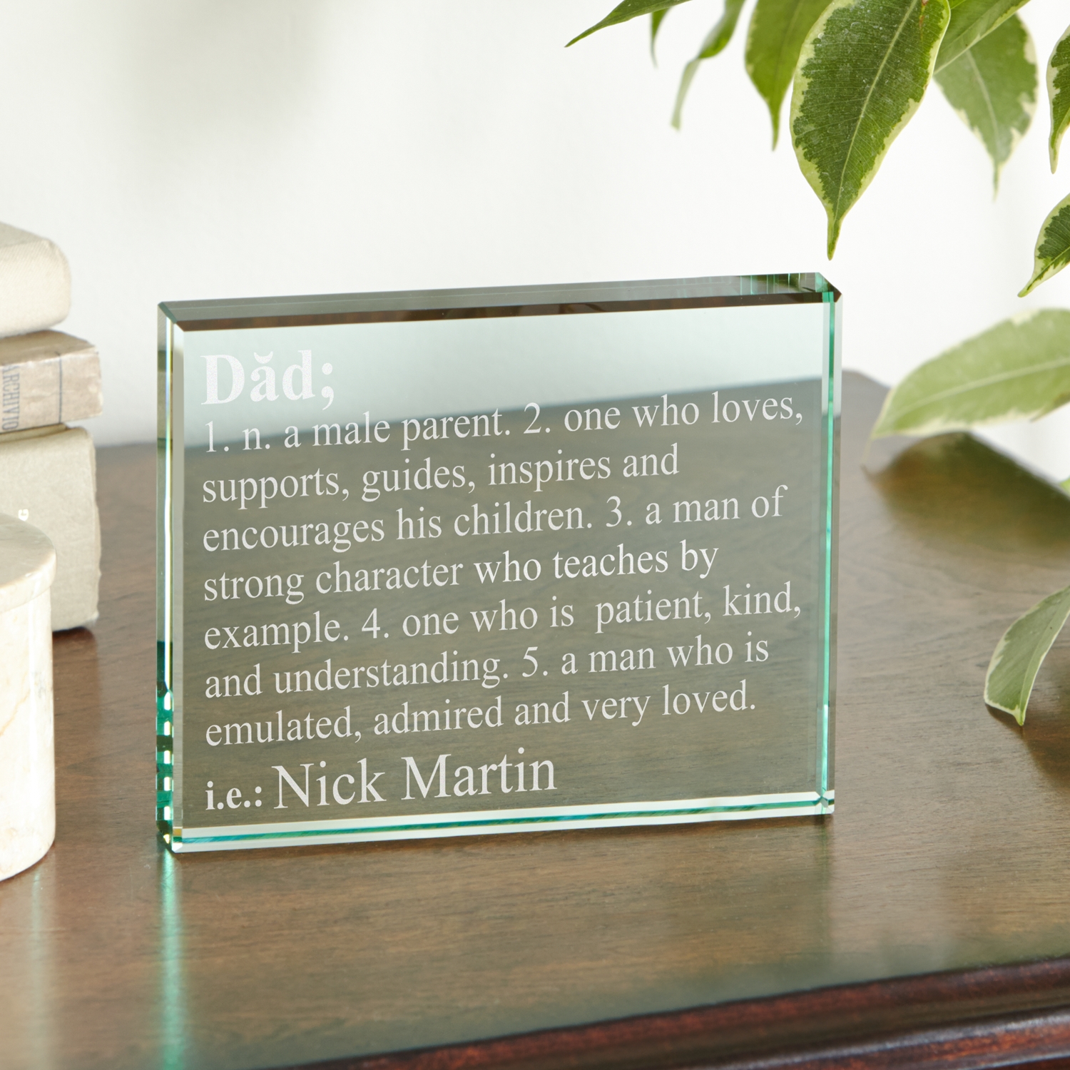 Distinctive Him Personalized Glass Block