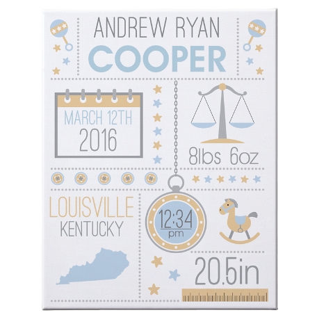 Hello Baby Canvas-Unframed-Blue - 16x20