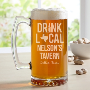 Drink Local Oversized Beer Mug