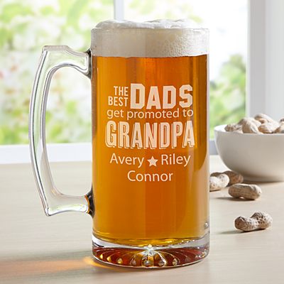 The Best Dads Get Promoted Oversized Beer Mug