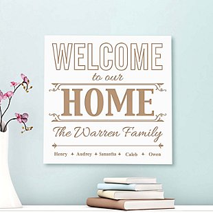 Welcome Home Square Wood Plaque