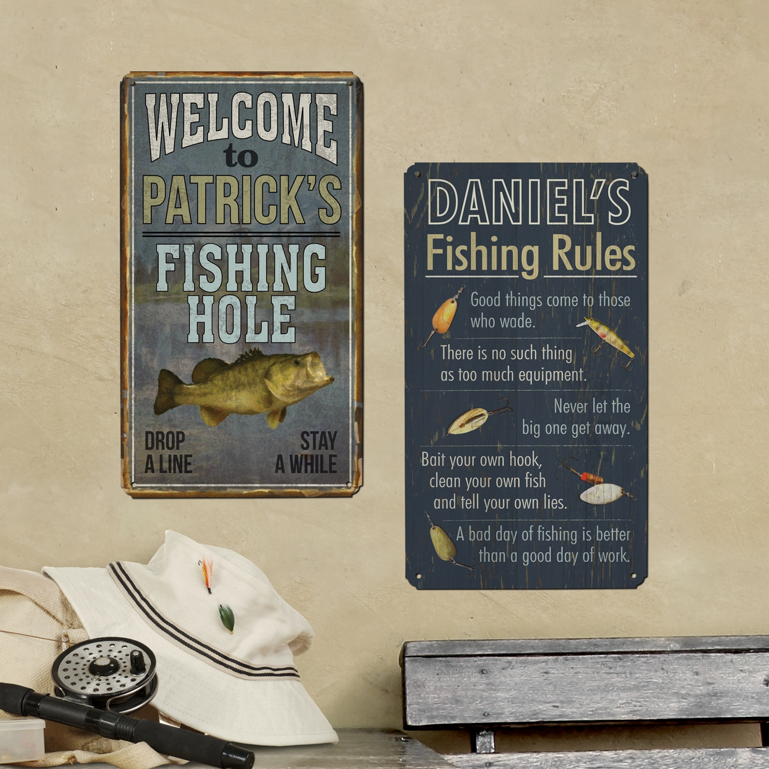 Gone Fishin’ Metal Signs