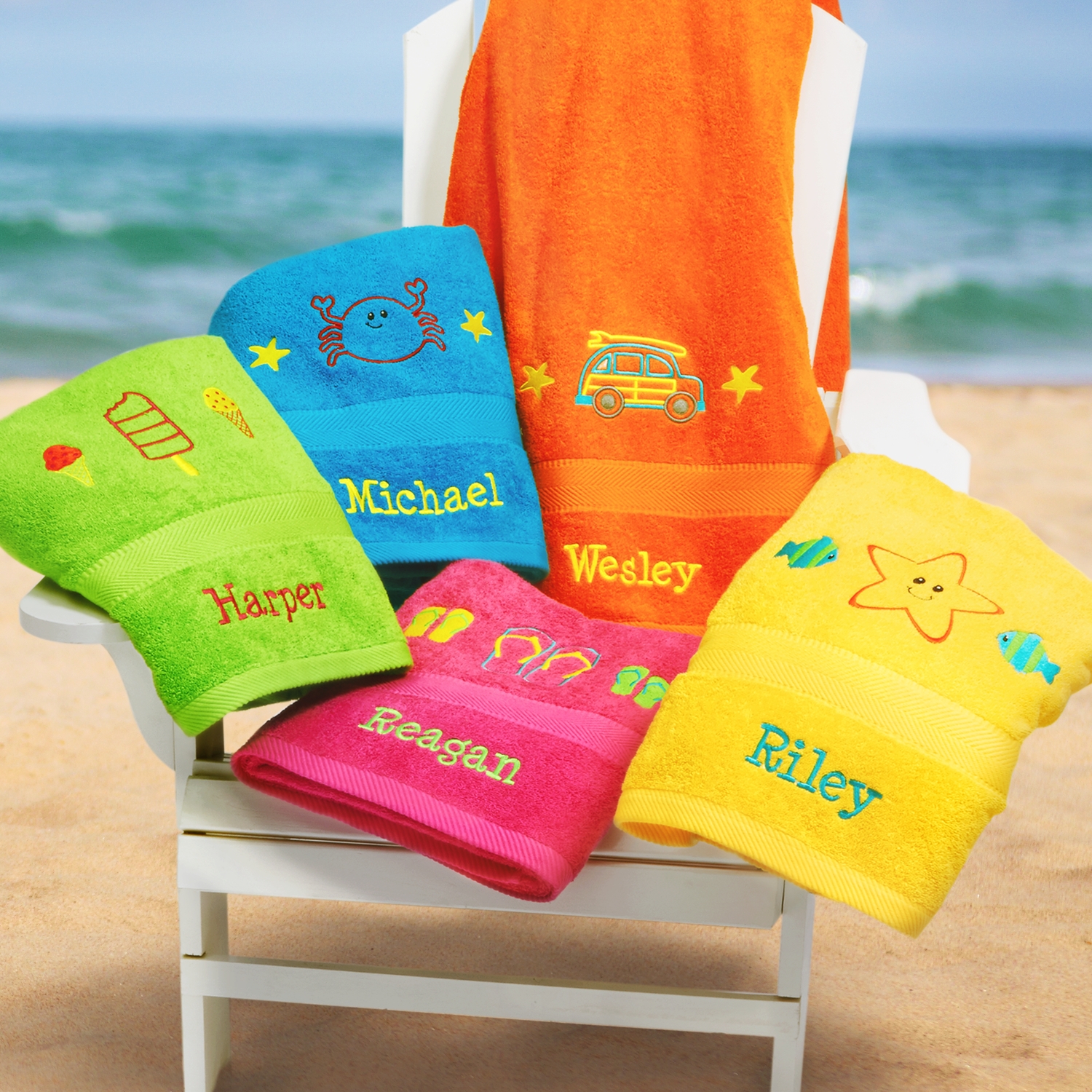 embroidered beach towels