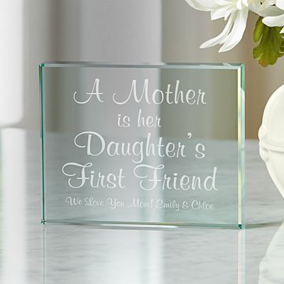 First Memories Glass Block for Mom