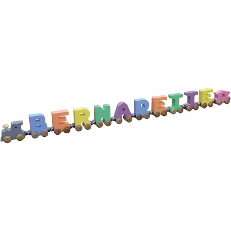 Pastel Wooden Name Train - 10 Letters