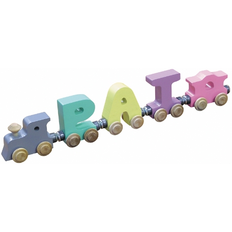 Pastel Wooden Name Train - 3 Letters