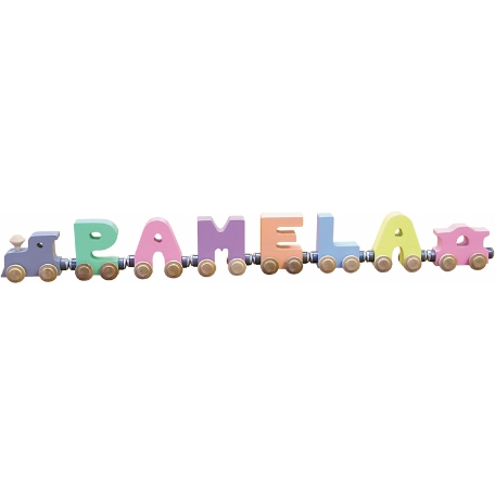 Pastel Wooden Name Train - 6 Letters