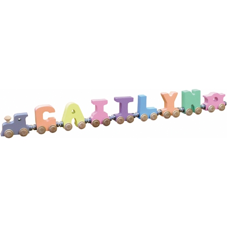 Pastel Wooden Name Train - 7 Letters