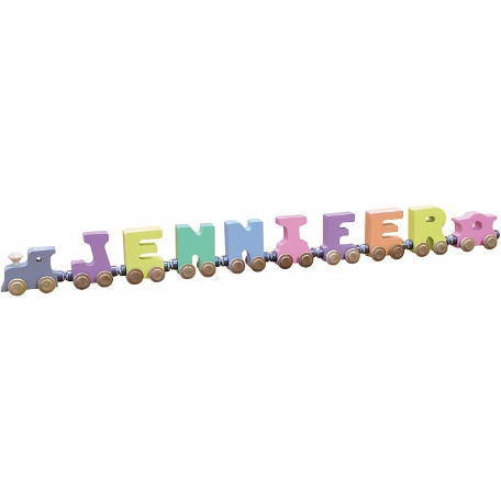 Pastel Wooden Name Train - 8 Letters