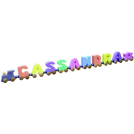Pastel Wooden Name Train - 9 Letters