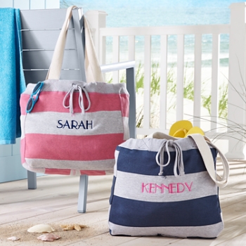 Striped Beach Tote Bag