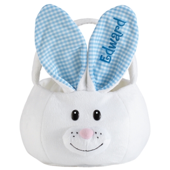 Fluffy Bunny Easter Basket - Blue