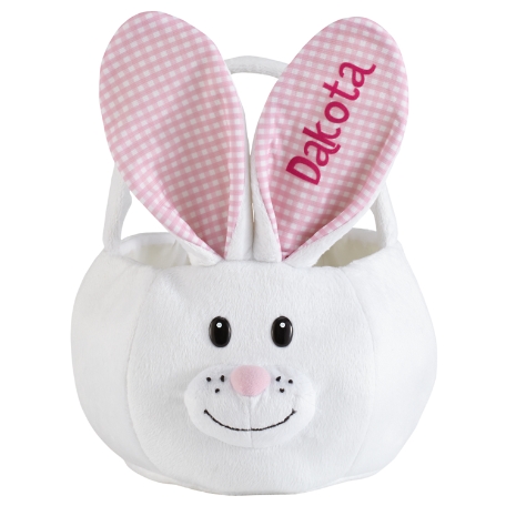 Fluffy Bunny Easter Basket - Pink