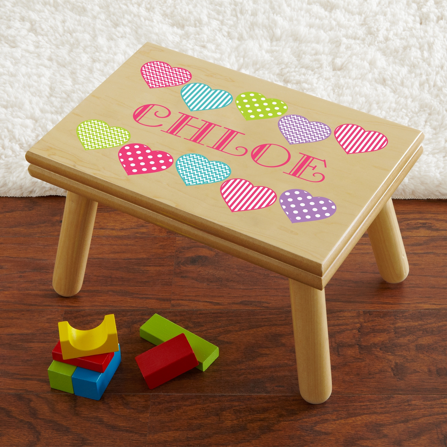 Cheerful Hearts Personalized Step Stool