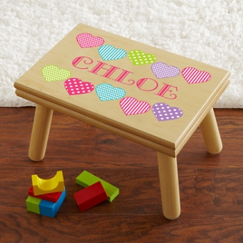 Cheerful Hearts Personalized Step Stool