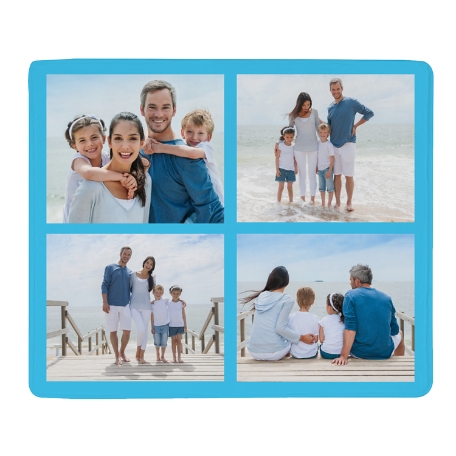 Picture Perfect Photo Tile Plush Blanket-Light Blue-L