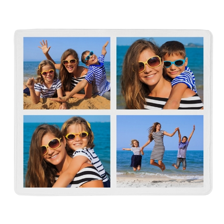 Picture Perfect Photo Tile Plush Blanket-White-L