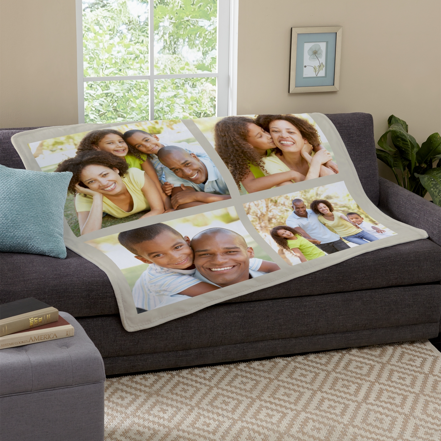 Picture-Perfect Memory Tile Personalized Plush Blanket