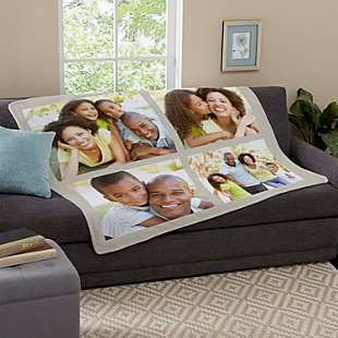 Picture-Perfect Photo Tile Plush Blanket