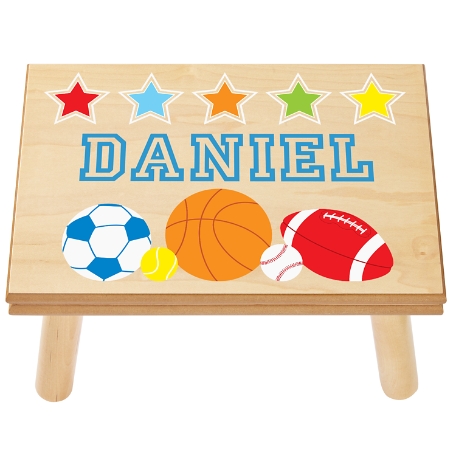 Sports Star Step Stool - Natural