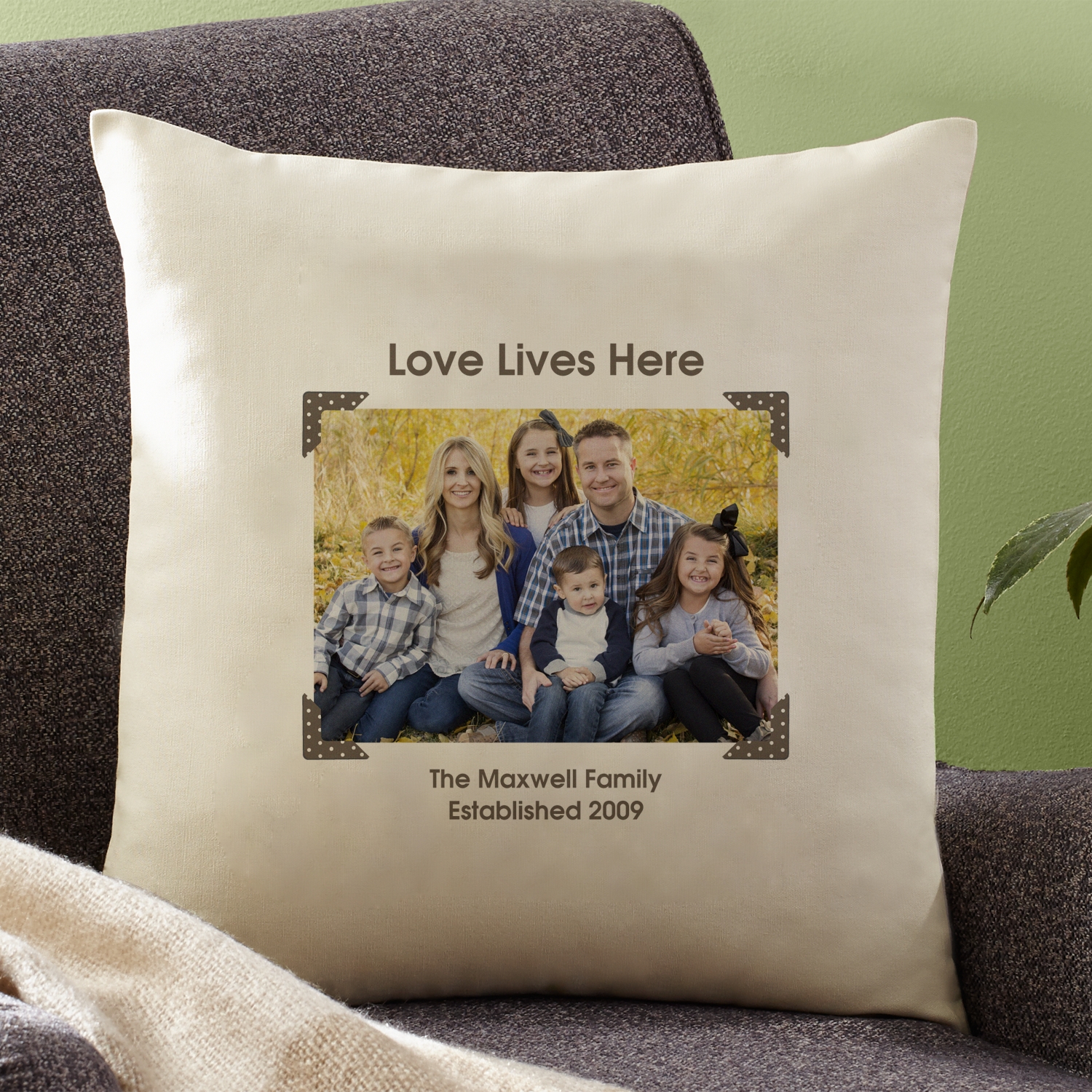 Vintage Photo Message Throw Pillow