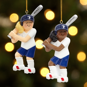 Softball Player Ornament