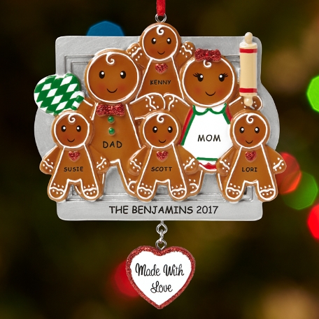 Made with Love Gingerbread Cookie Family Ornament
