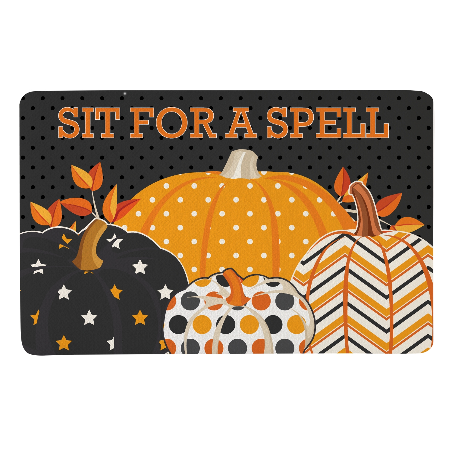 Pattern Pumpkin Doormat-17x27