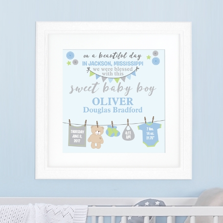 Born on this Beautiful Day Square Framed Print