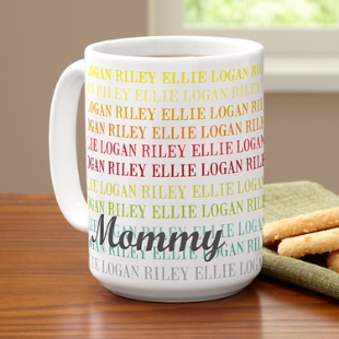 Colourful Family Names Mug