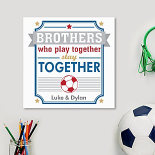 Brothers Stay Together Square Wood Plaque
