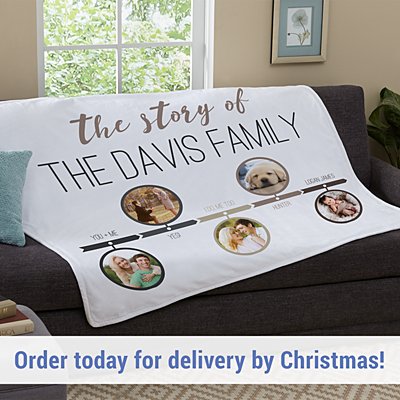 Our Family Story Photo Plush Blanket