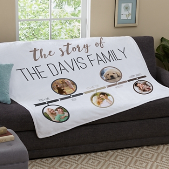 Our Family Story Photo Plush Blanket