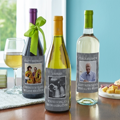 Personalized Photo Wine Labels (Set of 4)