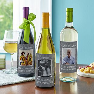 Custom Photo Wine Labels (Set of 4)