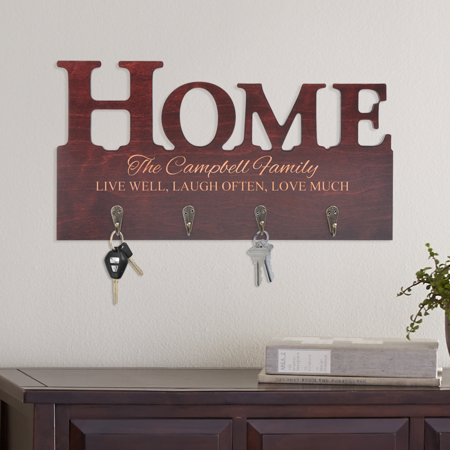 Home Is Where You Hang Your Heart - Personalized Key Hanger, Key