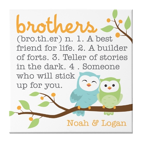Sibling Meaning Canvas - Brothers - 11x11-Unframed