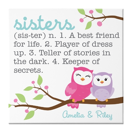 Sibling Meaning Canvas - Sisters - 11x11-Unframed