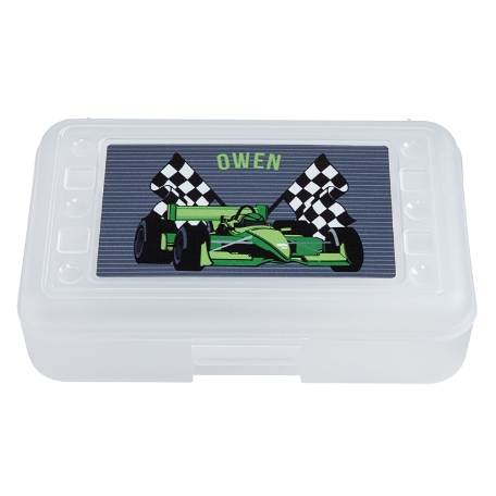Fun Graphic Plastic Pencil Case - Race Car