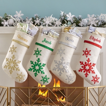 Glitter Snowflake Stocking