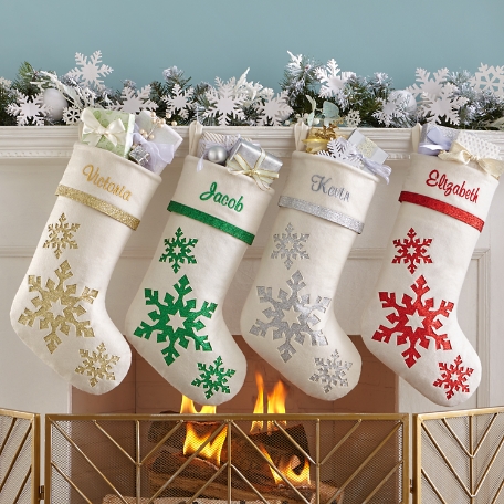 Glitter Snowflake Stocking