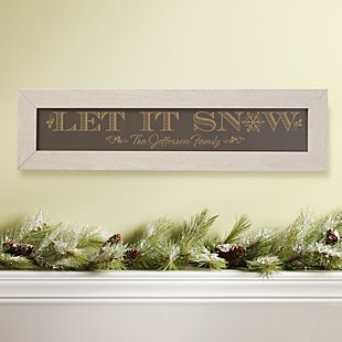 Let It Snow Framed Wood Sign