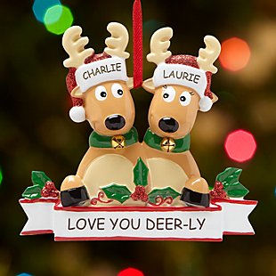 Rocking Reindeer Family Couple Ornament