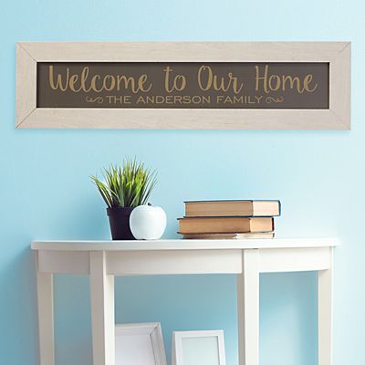 Welcome to Our Home Framed Wood Sign