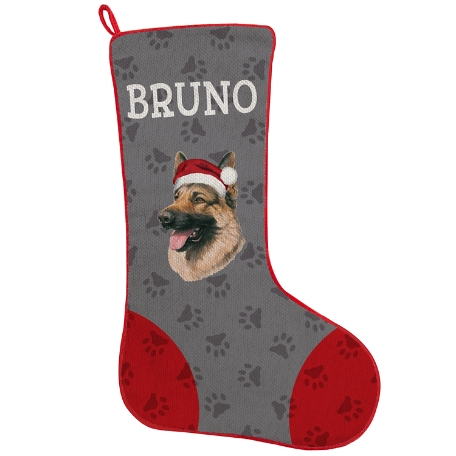 German Shepherd Stocking - Pawprints