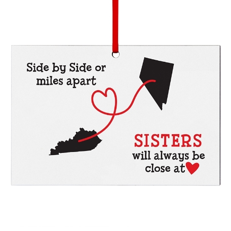 Miles Apart, Close at Heart Rectangle Ornament