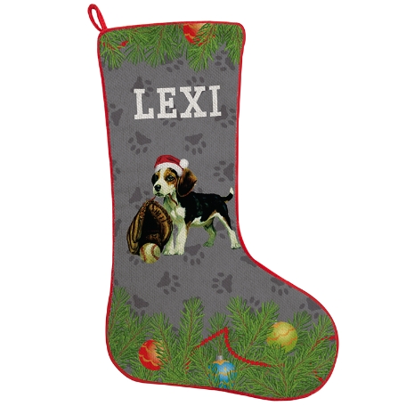 Beagle Puppy Stocking - Christmas Tree