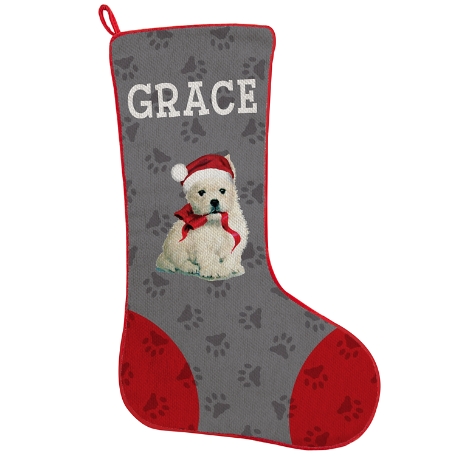 West Highland Puppy Stocking - Pawprints