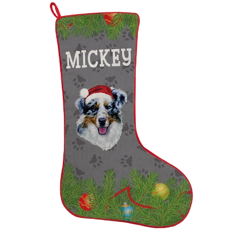 Australian Shepherd Stocking - Christmas Tree